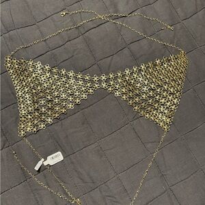 Free People Gold Chainmail Bra Top